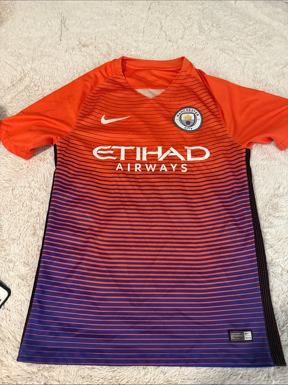 Nike Manchester City Kids Short Sleeve Jersey in Orange and Purple